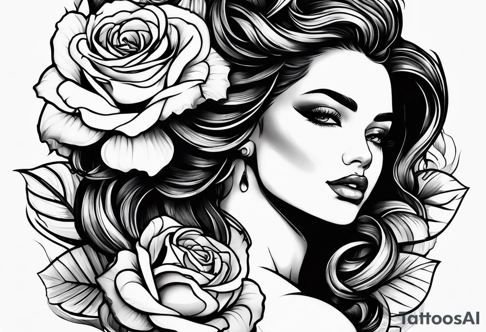violeys and rose tattoo idea