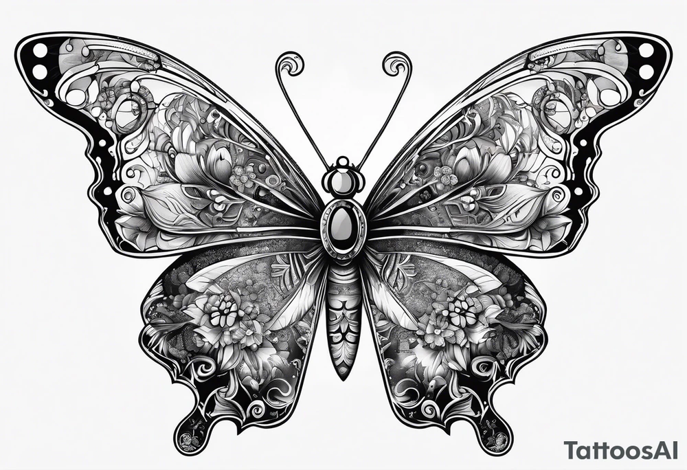 Butterfly with mainboard tattoo idea