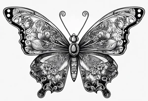 Butterfly with mainboard tattoo idea