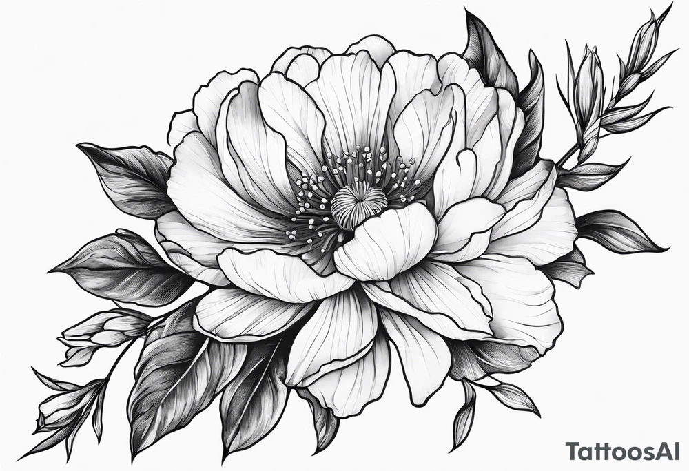 Small July birth flower tattoo idea