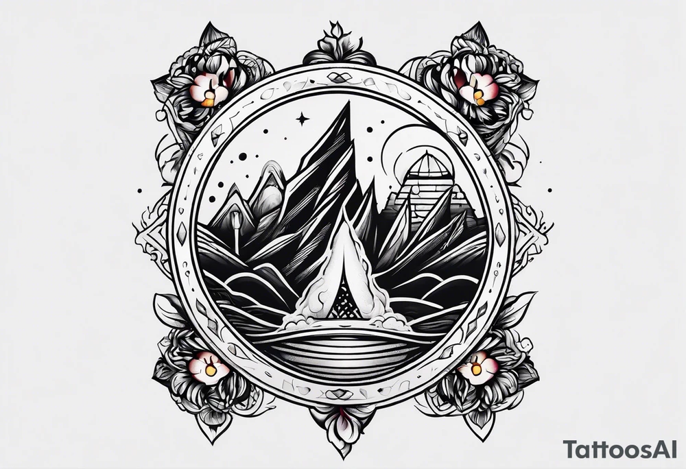 small round tattoo with open in the middle, new york tattoo idea
