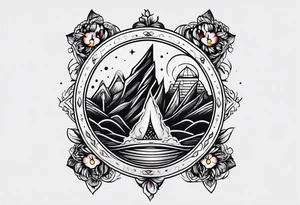 small round tattoo with open in the middle, new york tattoo idea