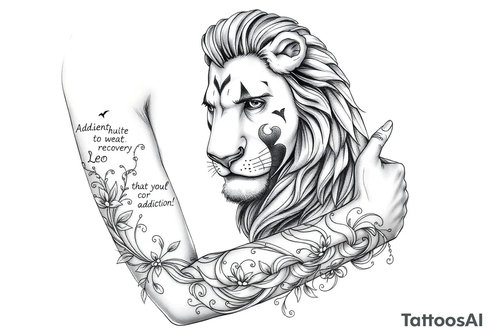 Leo who is hurt and trying to recover from addiction with quotes tattoo idea