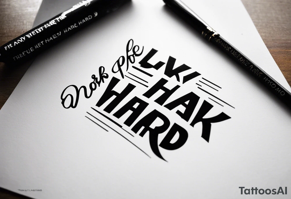 I want a tattoo containing the following two words "WORK HARD","PLAY HARD" tattoo idea