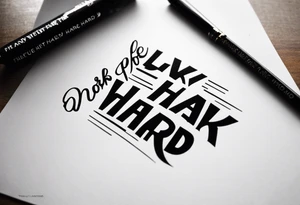 I want a tattoo containing the following two words "WORK HARD","PLAY HARD" tattoo idea