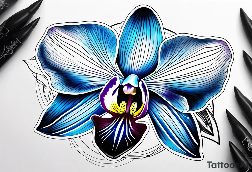 Blue orchid tattoo idea