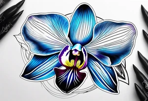 Blue orchid tattoo idea