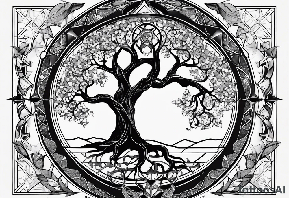 Sacred geometry. Tree of life going through a Taurus tattoo idea Sacred geometry. Tree of life going through a Taurus tattoo idea