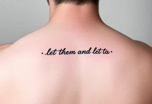 Small Fine line dainty cursive tattoo with the saying “let them and let me” on back tattoo idea