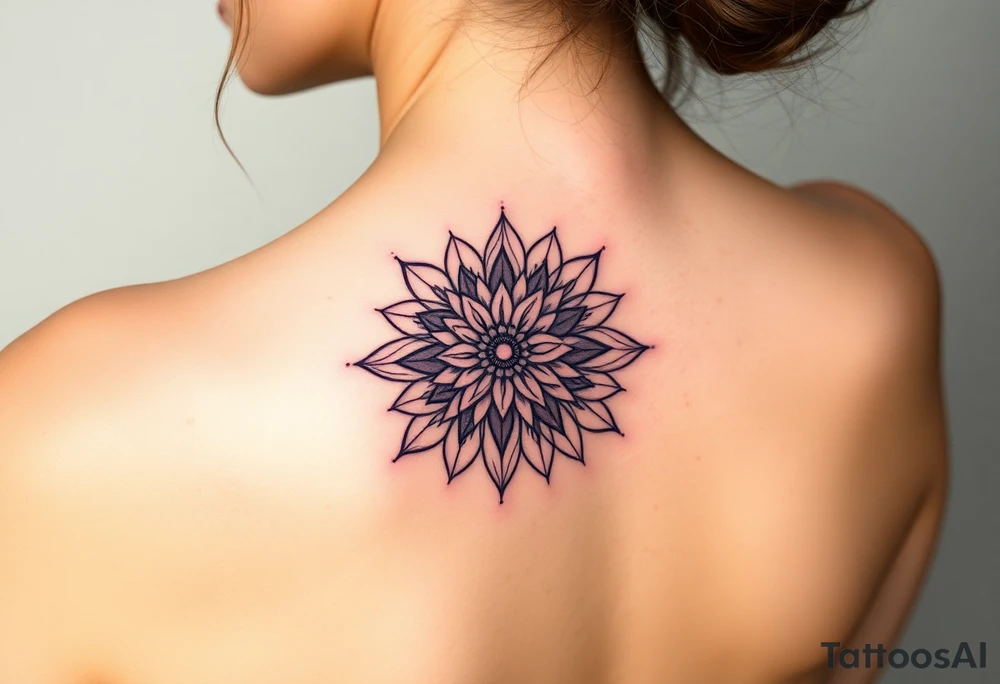 Dahlia mandala tattoo idea