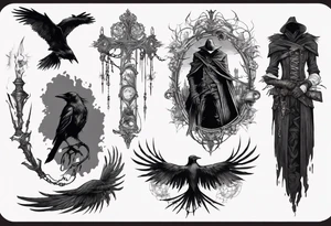 bloodborne 
arm sleeve
eileen the crow tattoo idea