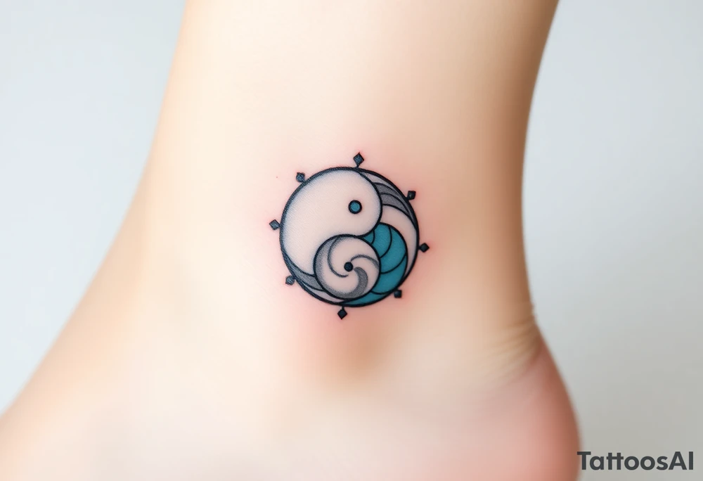 A yin-yang symbol with soft gradients of white and pale blue, signifying harmony and hopeful balance. tattoo idea