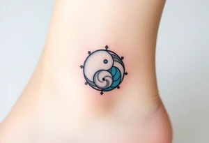 A yin-yang symbol with soft gradients of white and pale blue, signifying harmony and hopeful balance. tattoo idea