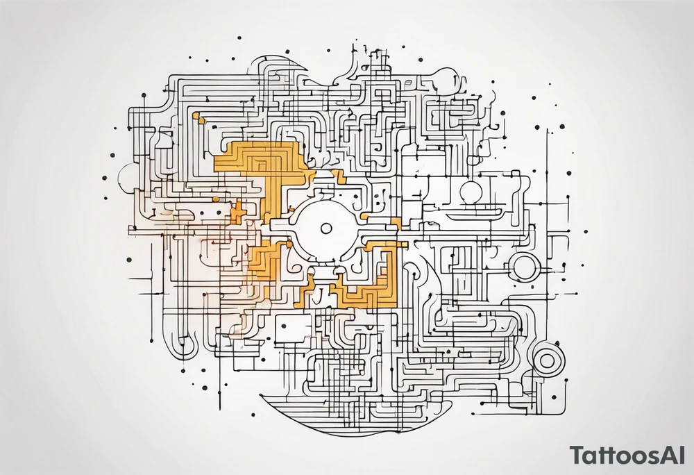 Jigsaw puzzle piece with circuits tattoo idea