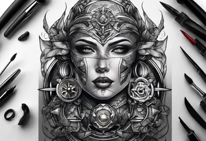 Bio mechanical full sleeve tattoo idea