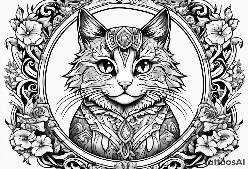 Childish cat tattoo idea