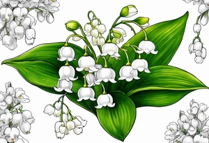 lily of the valley and belladona flowers tattoo idea