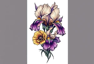 Irises flowers ornement tattoo idea