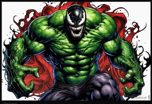 venom symbiote  merged with the hulk tattoo idea