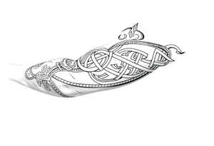Māori style Celtic tribal knots
and bands black and white shading sleeve simple tattoo idea