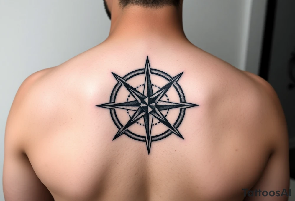 Double layered Compass rose tattoo idea