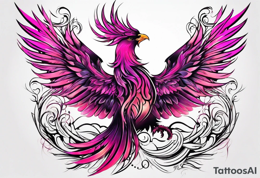 Phoenix pink tattoo idea