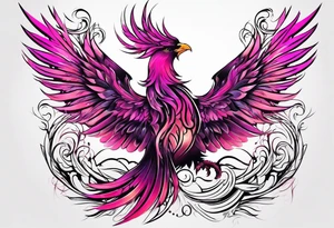 Phoenix pink tattoo idea