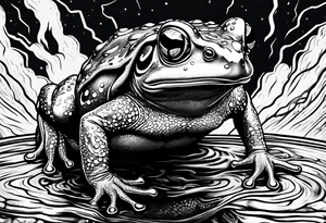 A toad in a thunderstorm tattoo idea