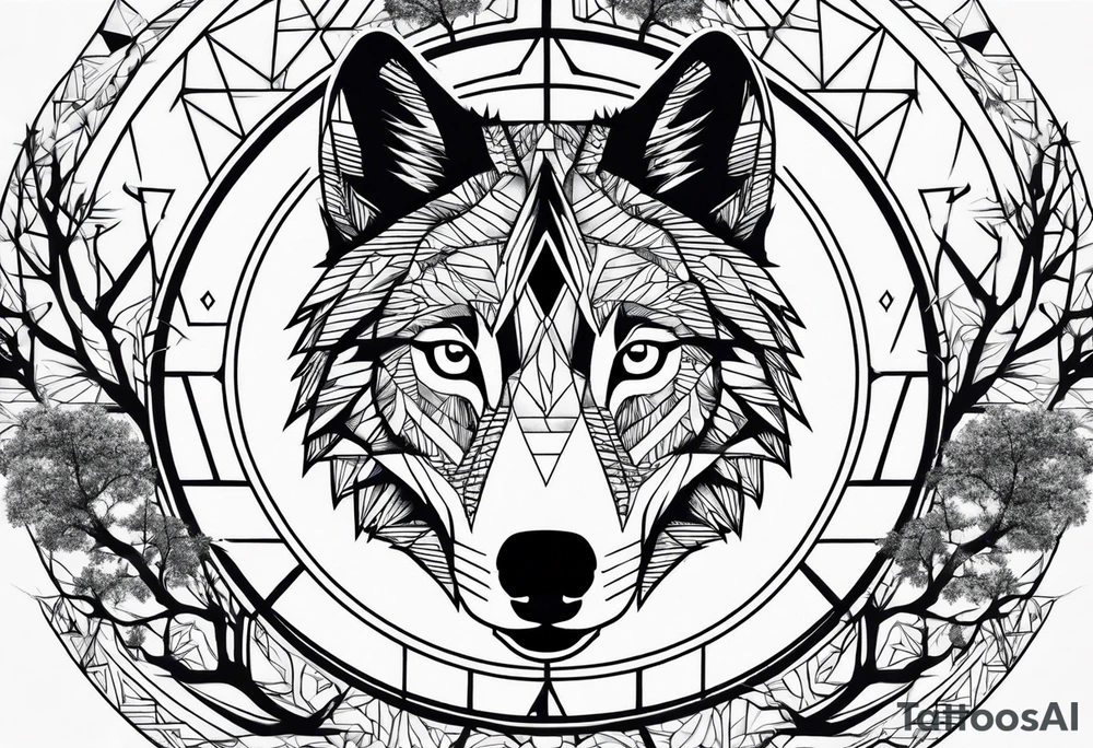 Wolf dna tree tattoo idea