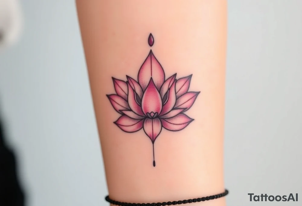 A lotus and orchid combination, blending Buddhist symbolism with the elegance of an orchid, in soft pastel tones tattoo idea