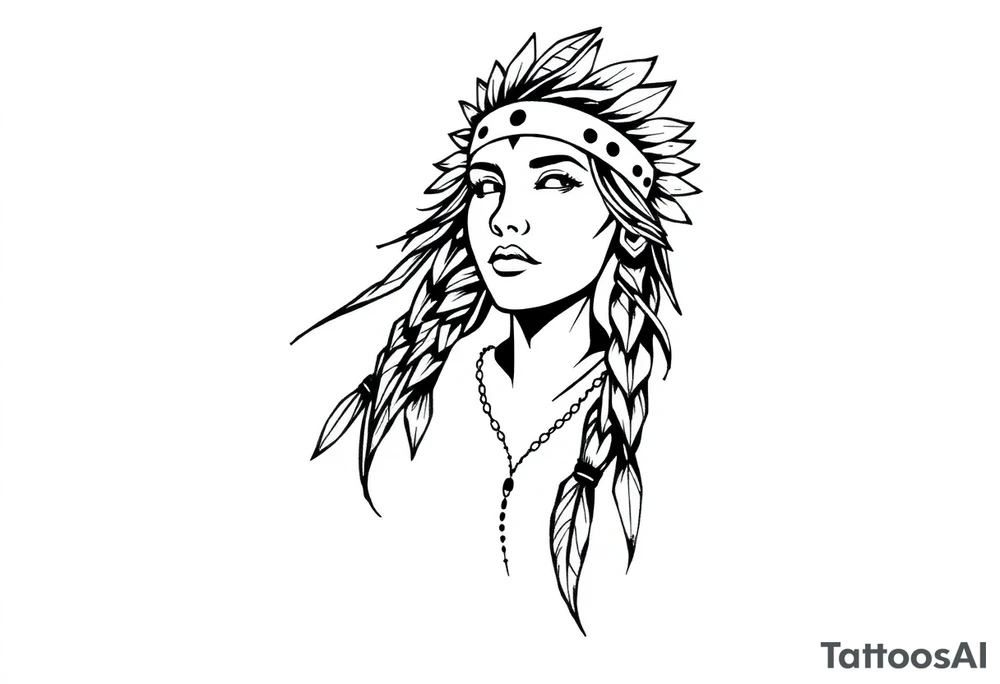 Native American female tattoo idea