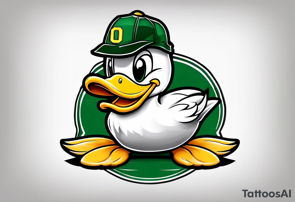 The university of Oregon duck mascot puddles tattoo idea