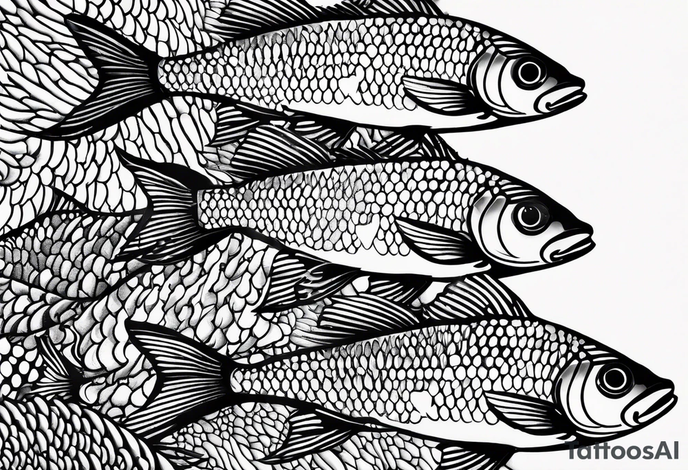 Shoal of tiny fish tattoo idea