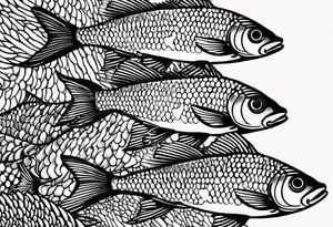 Shoal of tiny fish tattoo idea