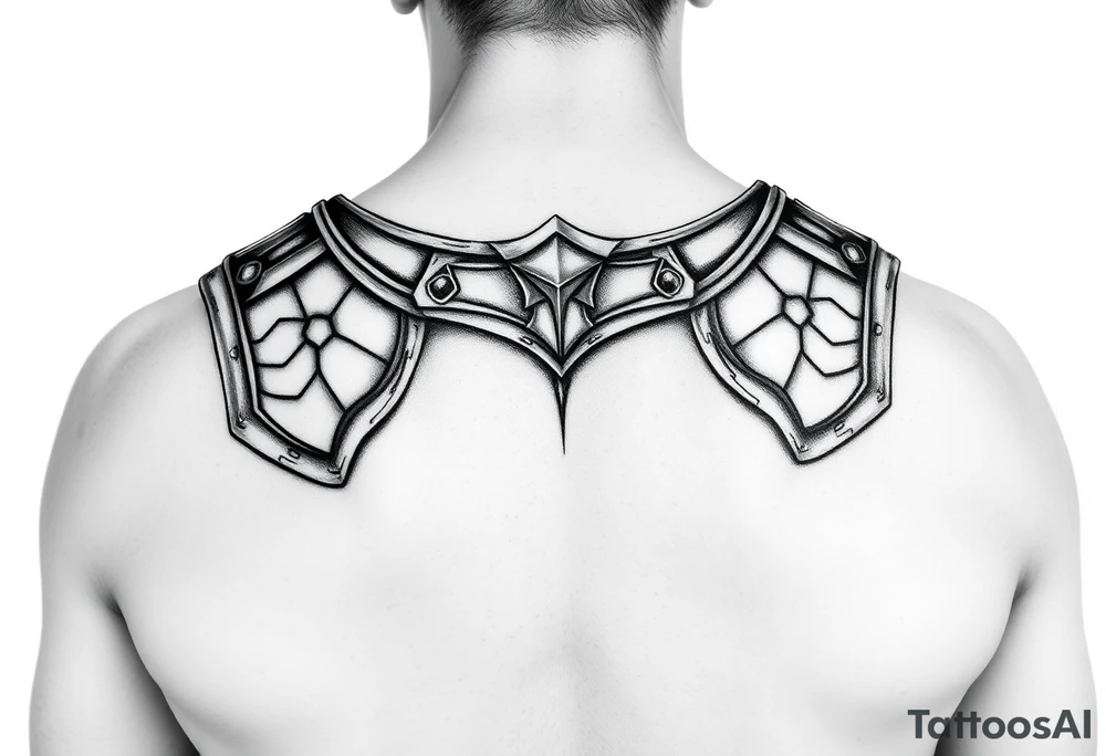 Shoulder plate armour tattoo idea