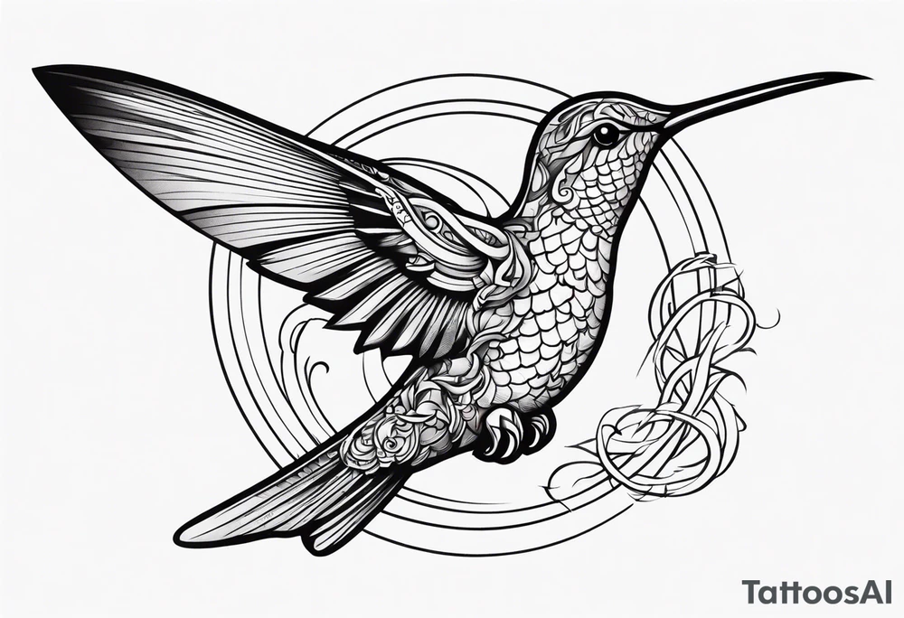 Hummingbird with dragon tattoo idea