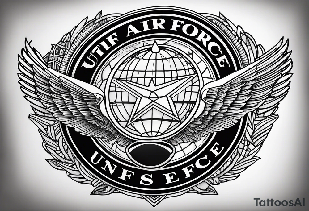 US Air Force Official Symbol with the Civil Engineering Symbol inside it tattoo idea