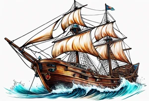 boat tattoo idea