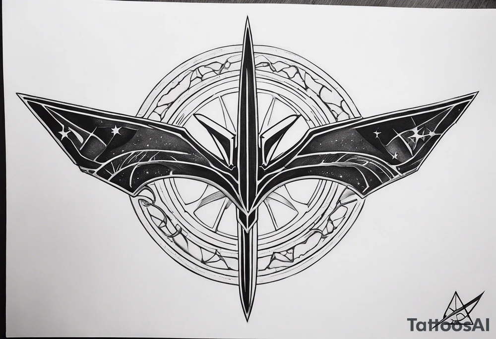 i have tattoos on my left arm that relate to the Klingons in Star Trek, including the symbol of the Klingon empire, the bat'leth sword, SOME KLINGON WRITING, AND A BIRD OF Prey starship. am looking for filler and additional details that are visually similar and complimentary to the imagery i am using already. tattoo idea