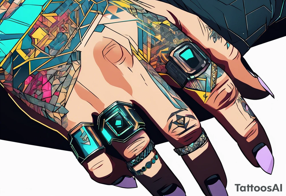 cyberpunk 2077, hand tattoo, tattoo idea
