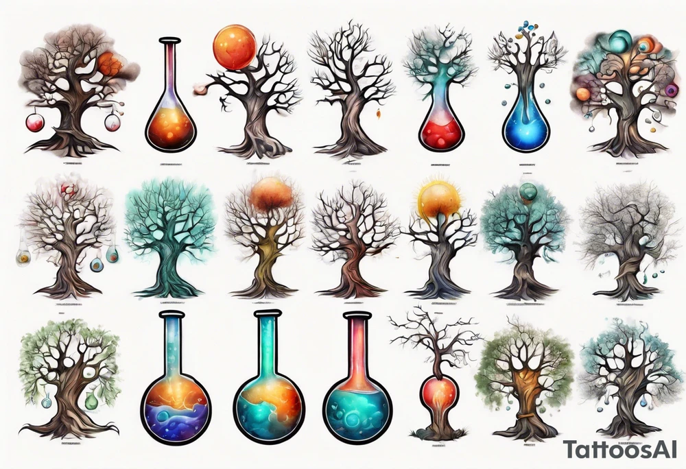 A chemistry tree tattoo idea