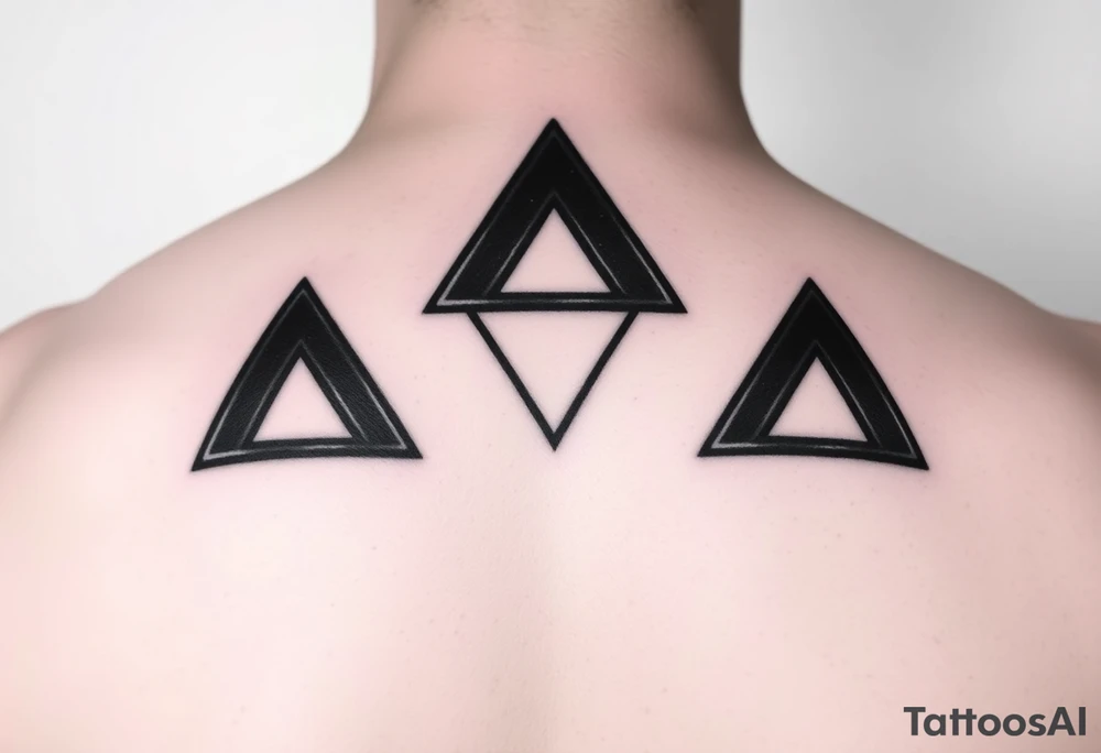 Simple three triangles tattoo idea