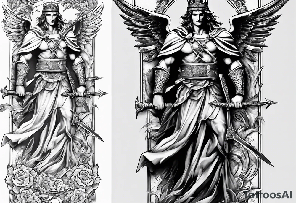 St michael sword tattoo idea