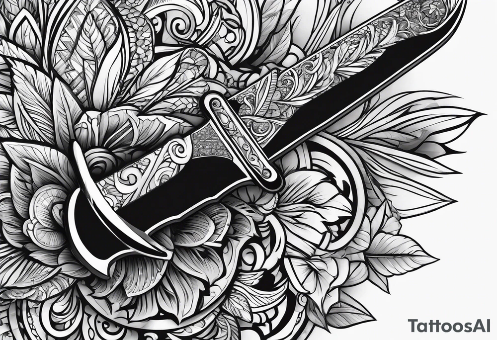 Knife, artistic tattoo idea