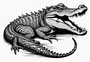 Full body Caiman with tail tattoo idea