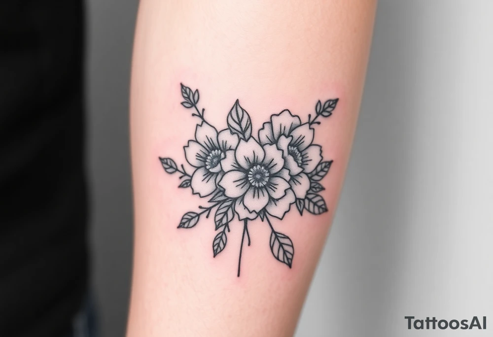 Couples tattoo with flowers beautiful unique tattoo idea