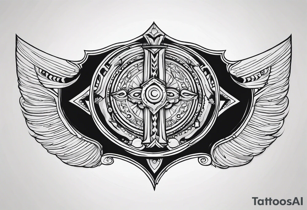 tears bouncing off shield held by warrior very simple tattoo idea