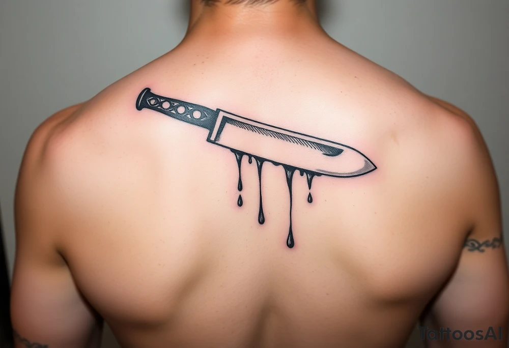A straight razor with blood dripping tattoo idea