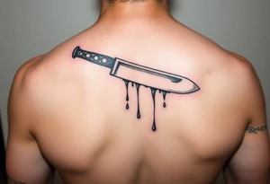 A straight razor with blood dripping tattoo idea