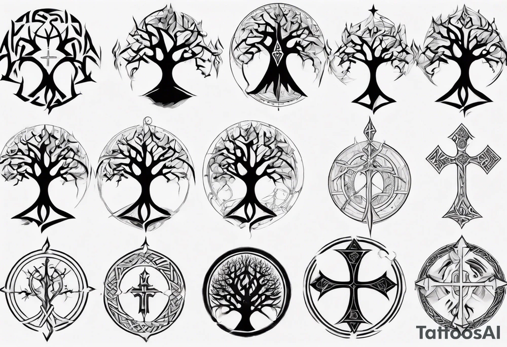 White Tree of Gondor, Geometric symbols, Viking cross tattoo idea
